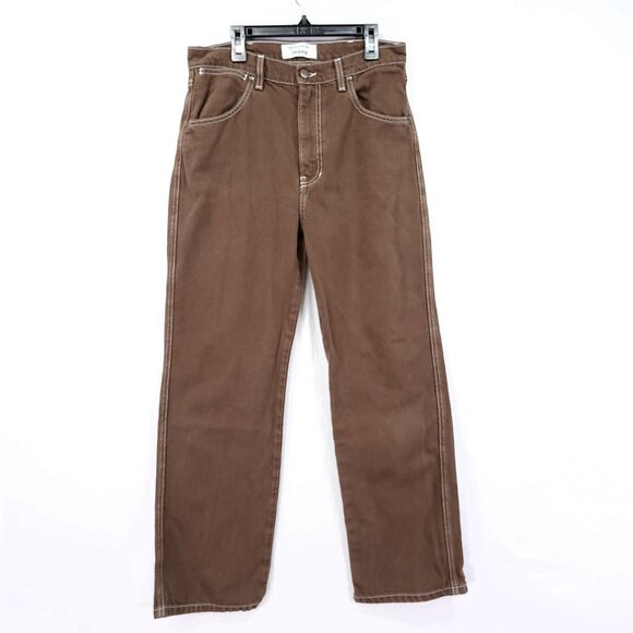 Reformation Womens Jean Size 28 Cowboy High Rise Baggy Straight-Leg Brown 28" - Picture 1 of 15